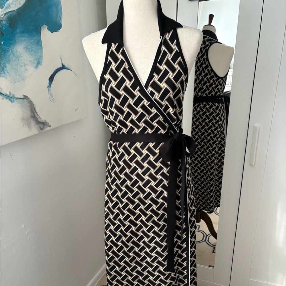 DVF for Target -Collared Sleeveless Sweaterknit Midi Wrap Dress Size L